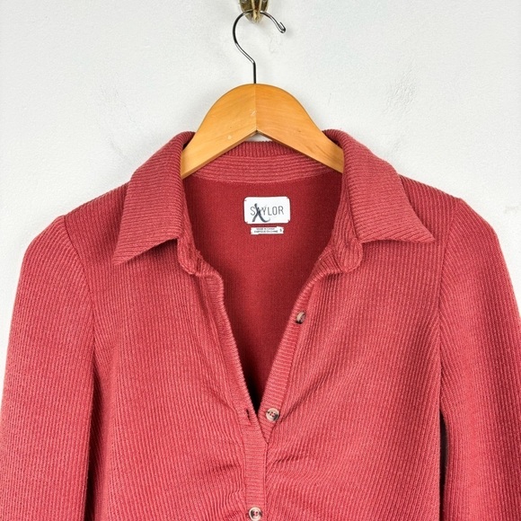 SAYLOR Meliah Pink Ruched Knit Mini Sweater Dress Sz S - Picture 6 of 13